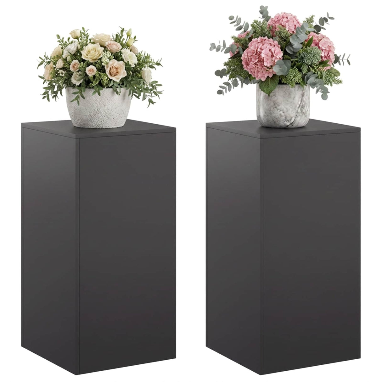 Plant Stand 2 pcs Black 40 x 40 x 80 cm Steel