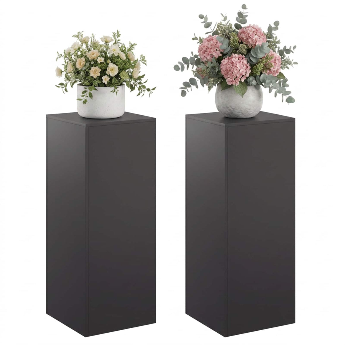Plant Stand 2 pcs Black 40 x 40 x 100 cm Steel