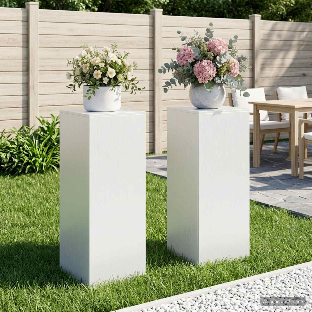 Plant Stand 2 pcs White 40 x 40 x 100 cm Steel