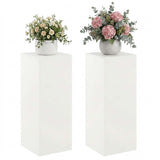 Plant Stand 2 pcs White 40 x 40 x 100 cm Steel
