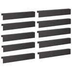 Garden Edging Cover 10 pcs 100 x 10 x 15 cm Steel Black
