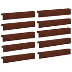 Garden Edging Cover 10 pcs 100 x 10 x 15 cm Weathering Steel
