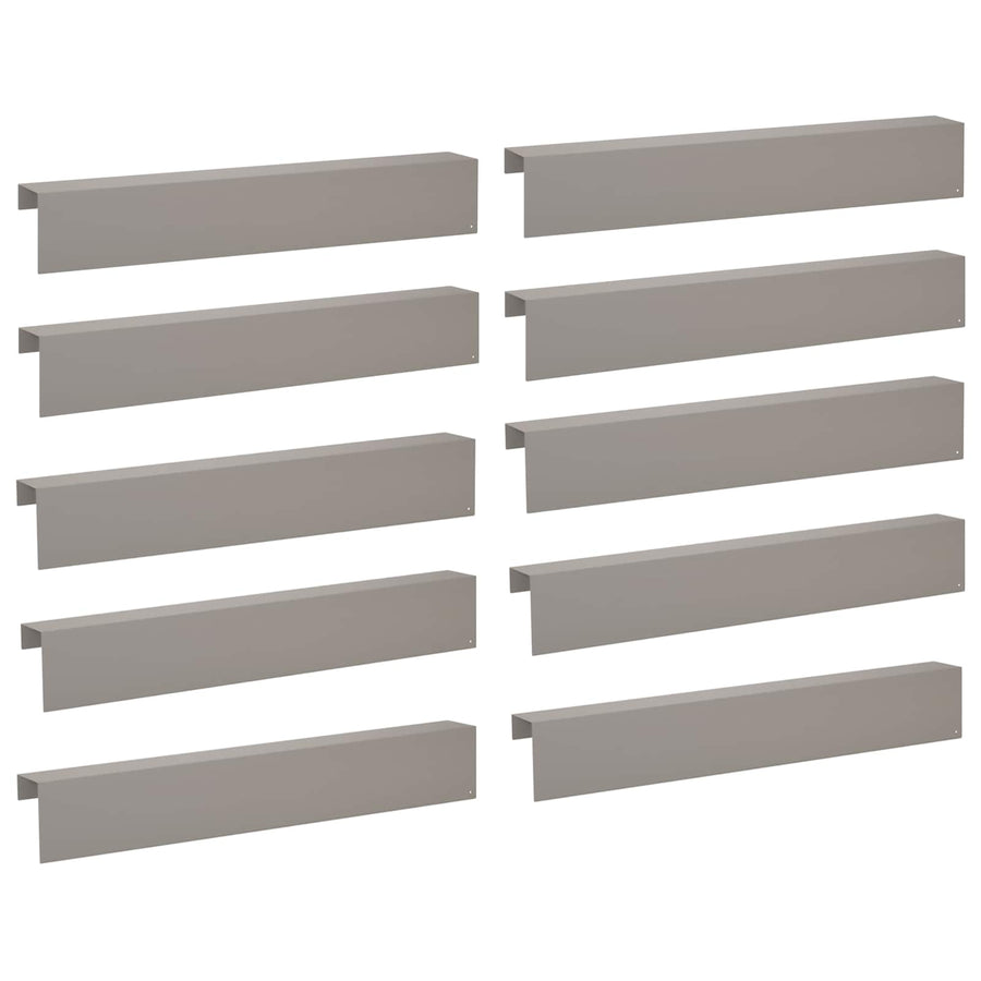 Garden Edging Cover 10 pcs 100 x 10 x 15 cm Weathering Steel