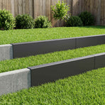 Garden Edging Cover 10 pcs 100 x 5 x 15 cm Steel Black