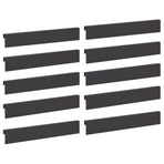 Garden Edging Cover 10 pcs 100 x 5 x 15 cm Steel Black