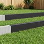Garden Edging Cover 10 pcs 100 x 6 x 15 cm Steel Black