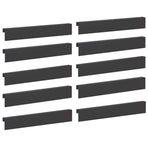 Garden Edging Cover 10 pcs 100 x 6 x 15 cm Steel Black