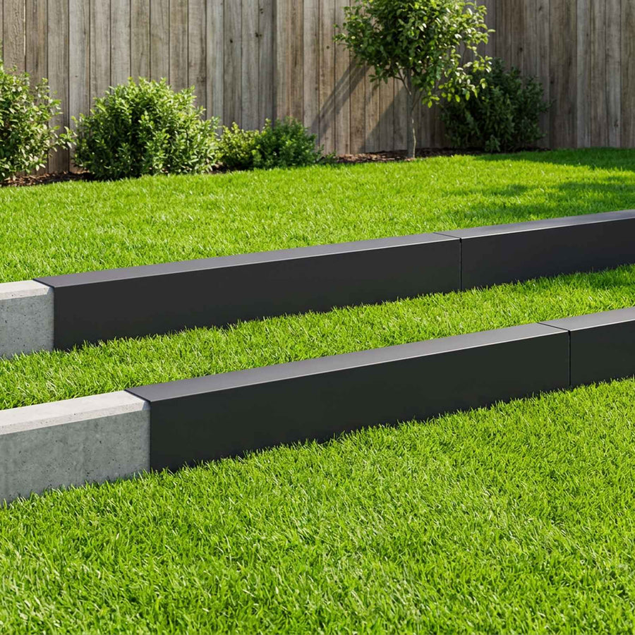 Garden Edging Cover 10 pcs 100 x 15 x 15 cm Steel Black
