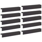 Garden Edging Cover 10 pcs 100 x 20 x 15 cm Steel Black