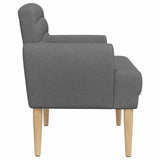 Loveseat with button tufted Dark Grey 116 x 67 x 80 cm Fabric - Side View