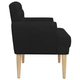 Loveseat with button tufted Black 116 x 67 x 80 cm Fabric - Side View