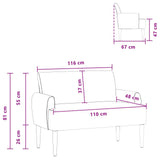 Loveseat with button tufted Dark Grey 116 x 67 x 81 cm