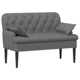 Loveseat with button tufted Dark Grey 111 x 68 x 80 cm Fabric