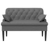 Loveseat with button tufted Dark Grey 111 x 68 x 80 cm Fabric - Front View
