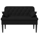 Loveseat with button tufted Black 111 x 68 x 80 cm Fabric - Front View