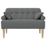 Loveseat with button tufted Dark Grey 120 x 65 x 79 cm Fabric