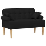 Loveseat with button tufted Black 120 x 65 x 79 cm Fabric