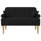 Loveseat with button tufted Black 120 x 65 x 79 cm Fabric