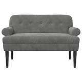 Loveseat with button tufted Dark Grey 120 x 66 x 78 cm Velvet - Front View