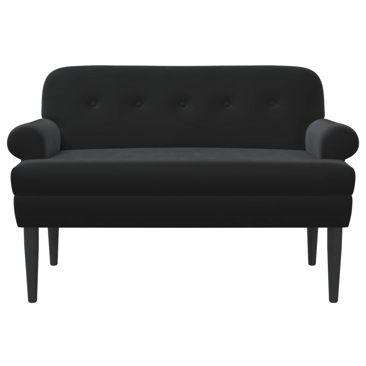 Loveseat with button tufted Black 120 x 66 x 78 cm Velvet