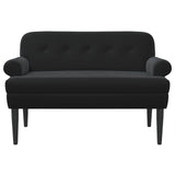 Loveseat with button tufted Black 120 x 66 x 78 cm Velvet