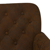 Loveseat with button tufted Brown 120 x 65 x 78 cm - Rear View