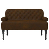 Loveseat with button tufted Brown 120 x 65 x 78 cm - Front View