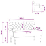 Loveseat with button tufted Brown 120 x 65 x 78 cm