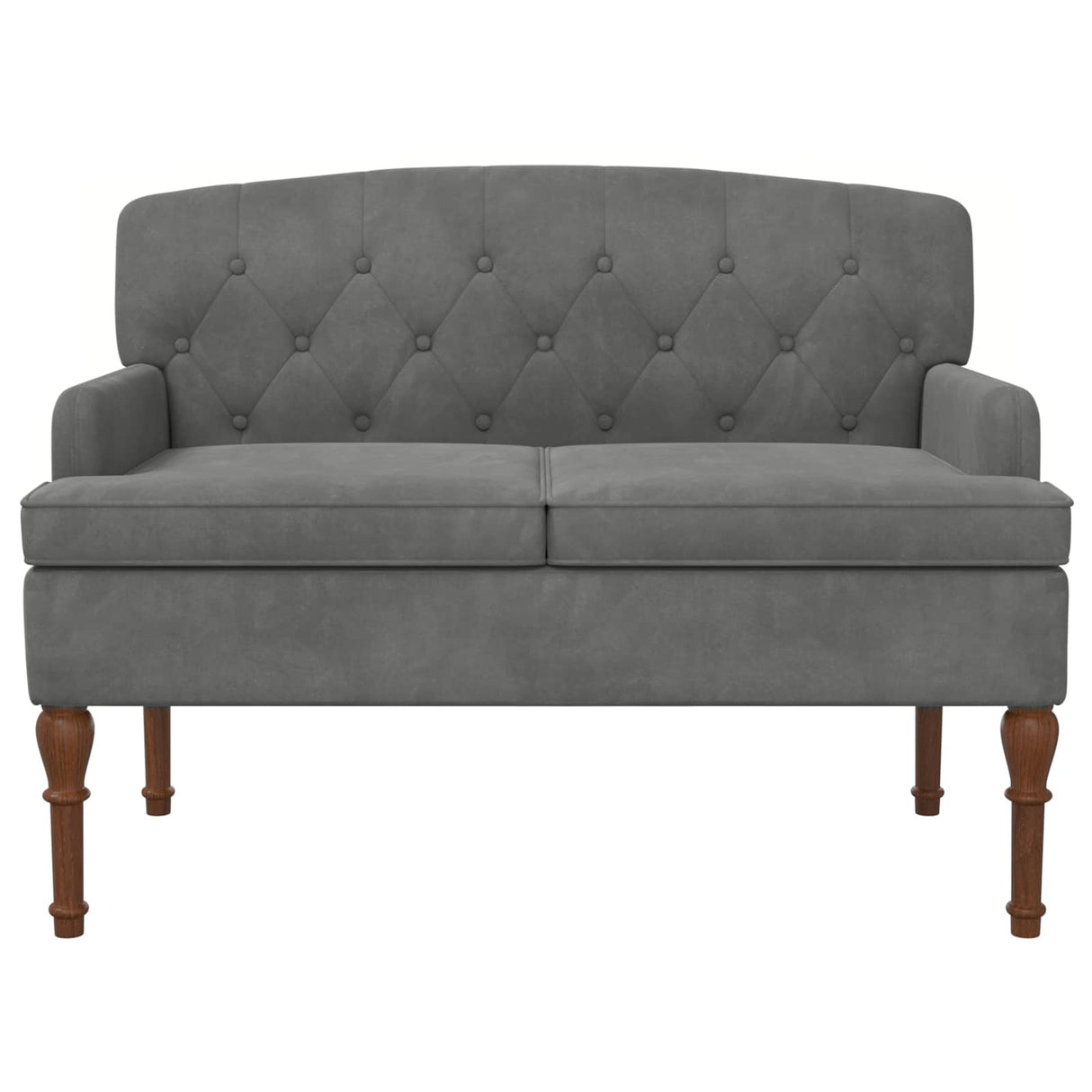 Loveseat with button tufted Dark Grey 111 x 65 x 79 cm Velvet