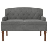 Loveseat with button tufted Dark Grey 111 x 65 x 79 cm Velvet - Front View