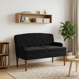 Loveseat with button tufted Black 111 x 65 x 79 cm Velvet
