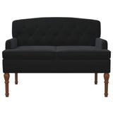 Loveseat with button tufted Black 111 x 65 x 79 cm Velvet - Front View