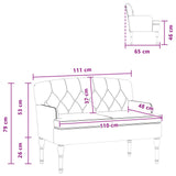 Loveseat with button tufted Black 111 x 65 x 79 cm Velvet