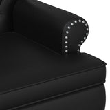 Loveseat with button tufted Black 120 x 65 x 77 cm Faux Leather