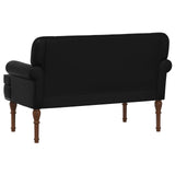 Loveseat with button tufted Black 120 x 65 x 77 cm Faux Leather - Top-Down View