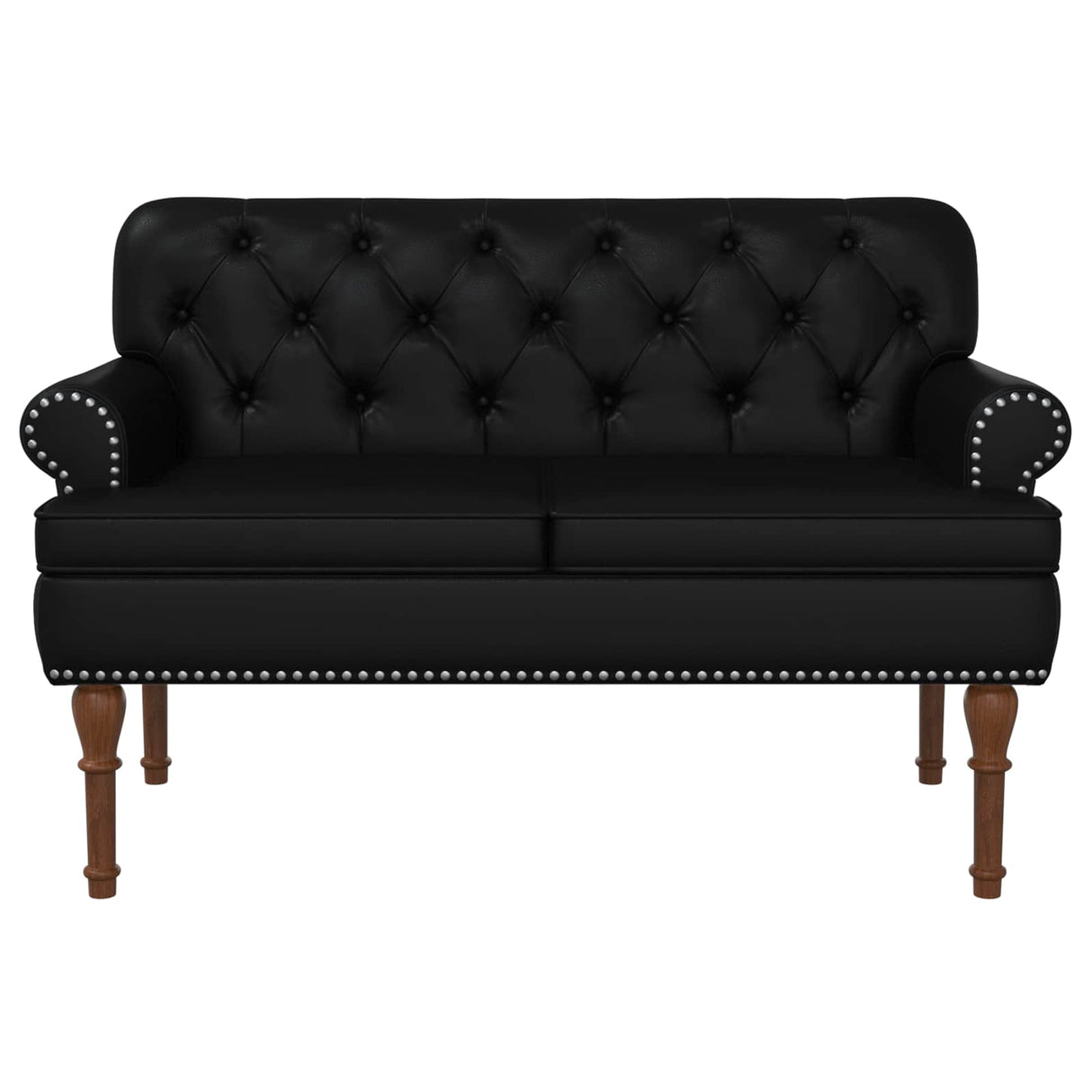 Loveseat with button tufted Black 120 x 65 x 77 cm Faux Leather