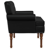 Loveseat with button tufted Black 120 x 65 x 77 cm Faux Leather - Side View