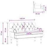 Loveseat with button tufted Black 120 x 65 x 77 cm Faux Leather - Extra Image