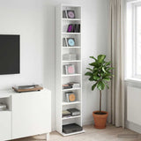 CD Cabinet White 33 x 23.5 x 175 cm Engineered Wood