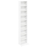 CD Cabinet White 33 x 23.5 x 175 cm Engineered Wood - Front View
