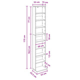 CD Cabinet White 33 x 23.5 x 175 cm Engineered Wood - Extra Image
