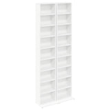 CD Cabinet 2 pcs White 33 x 23.5 x 175 cm Engineered Wood - Front View