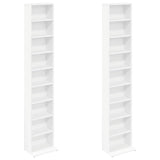CD Cabinet 2 pcs White 33 x 23.5 x 175 cm Engineered Wood