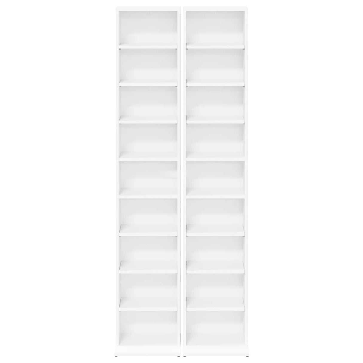 CD Cabinet 2 pcs White 33 x 23.5 x 175 cm Engineered Wood
