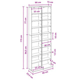 CD Cabinet 2 pcs White 33 x 23.5 x 175 cm Engineered Wood - Extra Image