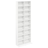 CD Cabinet White 65 x 23.5 x 175 cm Engineered Wood - Front View