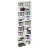 CD Cabinet White 65 x 23.5 x 175 cm Engineered Wood - Side View