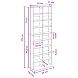 CD Cabinet White 65 x 23.5 x 175 cm Engineered Wood