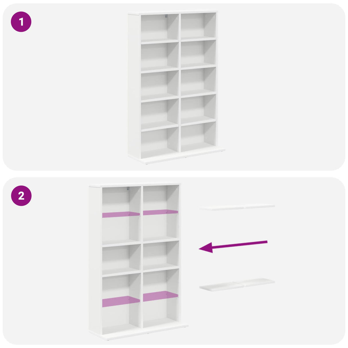 CD Cabinet White 65 x 23.5 x 97.5 cm Engineered Wood