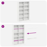 CD Cabinet White 65 x 23.5 x 97.5 cm Engineered Wood - Extra Image